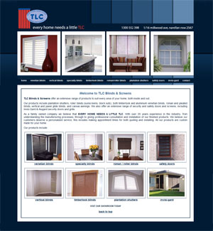 The Web Hub : TLC Blinds & Screens Website Design